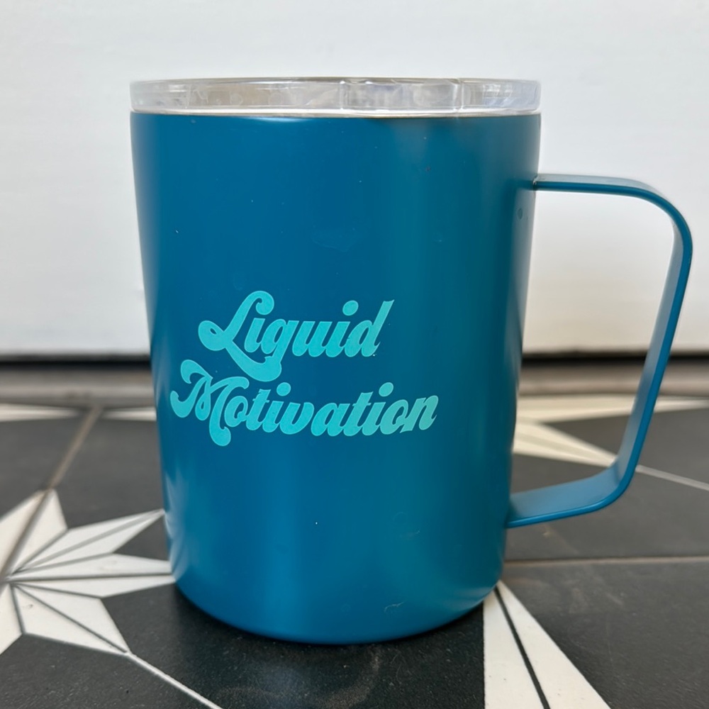 Teal Mug with 'Liquid Motivation' Print